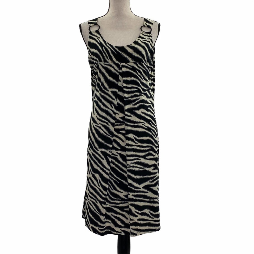EN Focus Studio Zebra Midi Sheath Dress Size 12